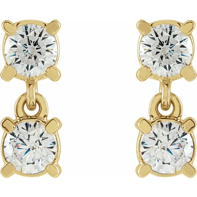 14k Yellow Gold 1/5 Carat Lab Grown Diamond Earrings