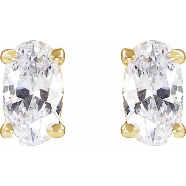 14K Yellow Gold Oval 1/2 CTW Lab-Grown Diamond Stud Earrings