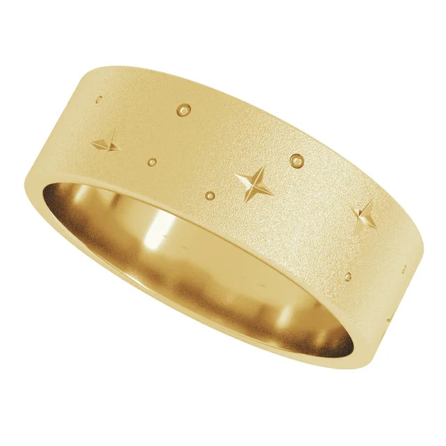 14K Yellow Gold 7 mm Wide Band Bold