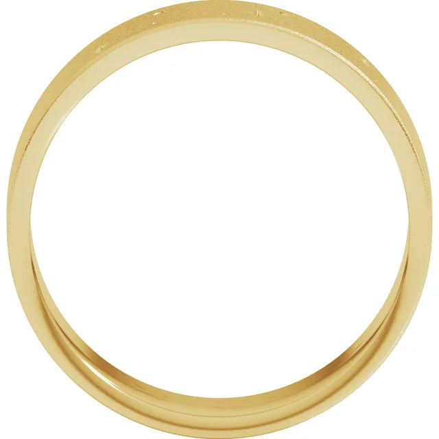 14K Yellow Gold 7 mm Wide Band Bold