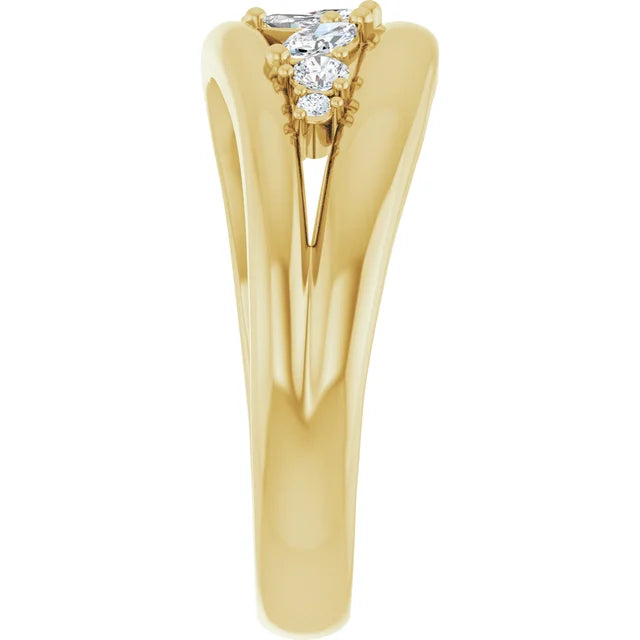 14K Yellow Gold 1/3 CTW Natural Diamond Negative Space Ring