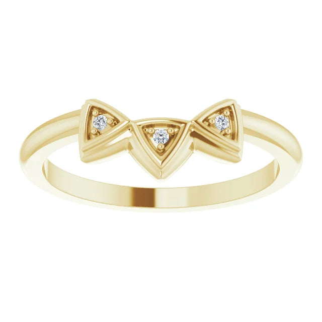 14K Yellow Gold .01 CTW Natural Diamond Three-Stone Contour Band