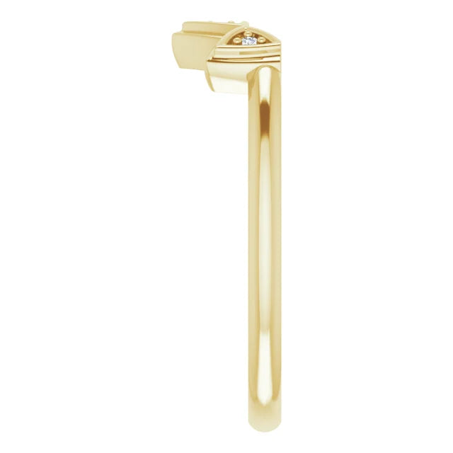 14K Yellow Gold .01 CTW Natural Diamond Three-Stone Contour Band