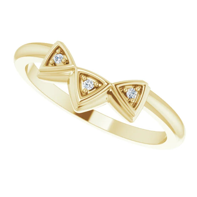 14K Yellow Gold .01 CTW Natural Diamond Three-Stone Contour Band