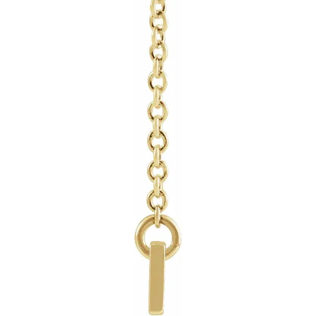14K Yellow Gold Engravable Bar , Size 34x4 mm, comes 18" Necklace