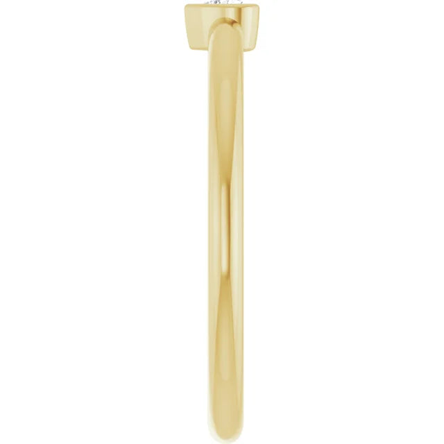 14K Yellow Gold Tiny Heart Ring, .10 carat natural Heart