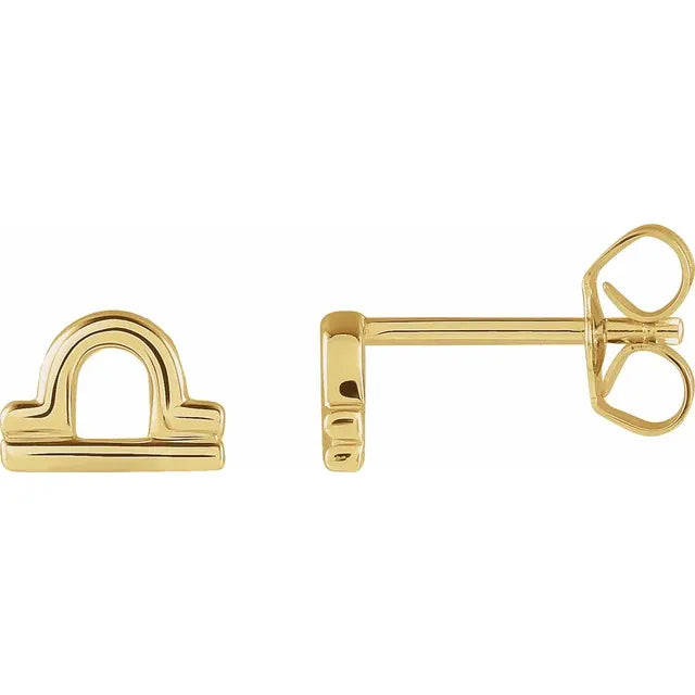 Tiny 14k Gold Zodiac Studs