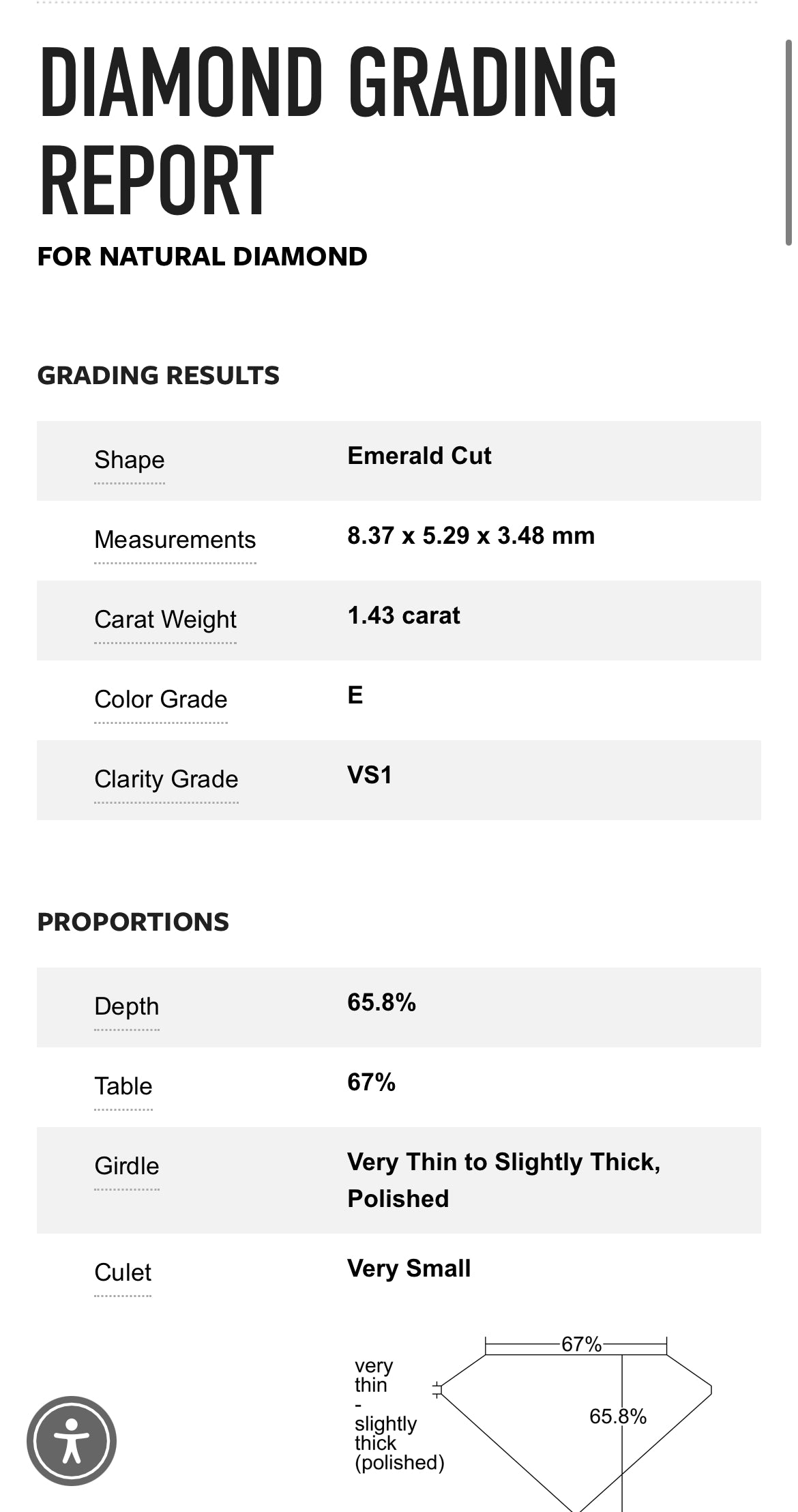 1.43 Carat Emerald Cut Diamond E , VS1 , GIA CERTIFICATE 622459016