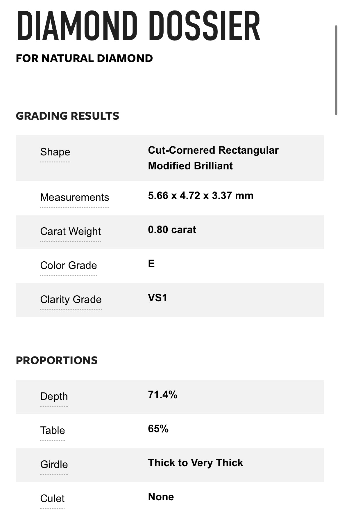 .80 carat Radiant Cut Color E, Clarity VS1 GIA Certified 2146430671