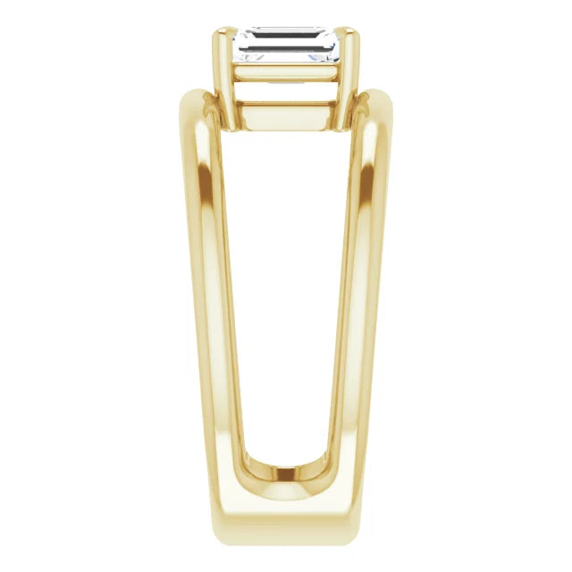 Customizable Collection : .60 Carat Emerald Cut Lab Diamond Ring, GIA Certified 5221480610 , 14k Yellow Gold - MADE TO ORDER