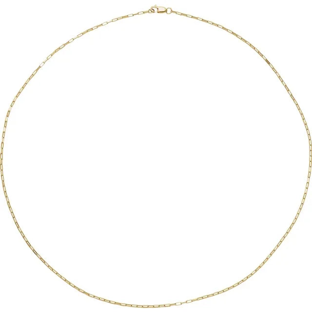 14K Yellow 1.2 mm Elongated Box , Comes in Multiple Length Options