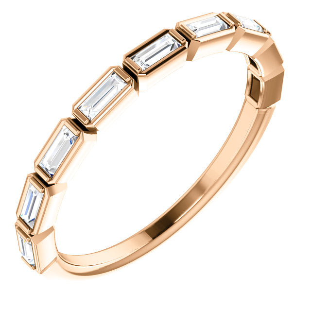 14K Gold 1/4 CTW Natural Diamond Baguette Band