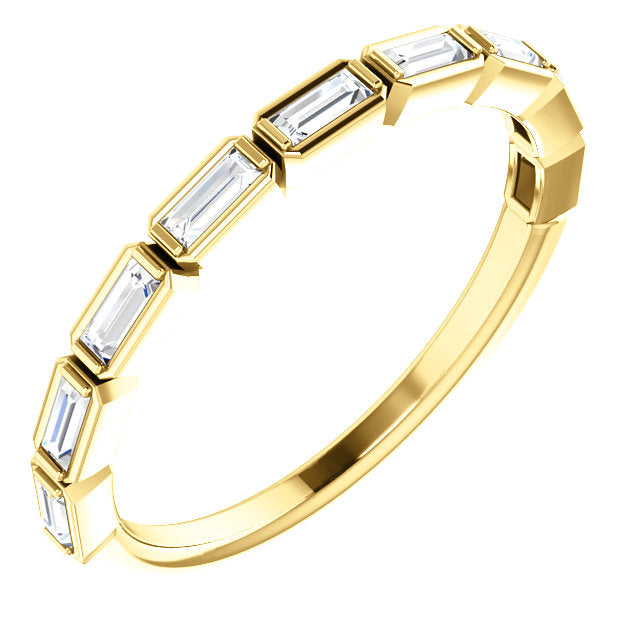 14K Gold 1/4 CTW Natural Diamond Baguette Band