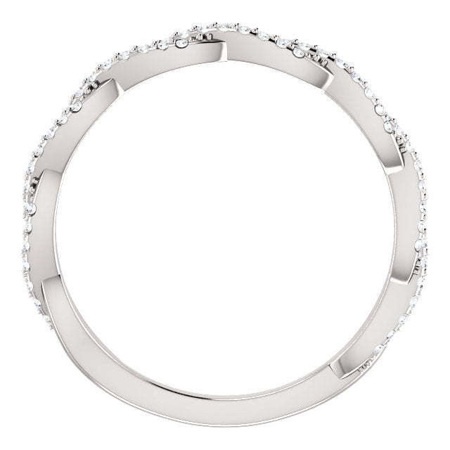 14K Gold 1/4 CTW Twisted Natural Diamond Band