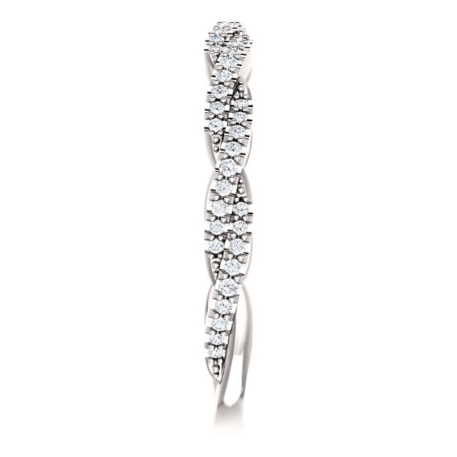 14K Gold 1/4 CTW Twisted Natural Diamond Band