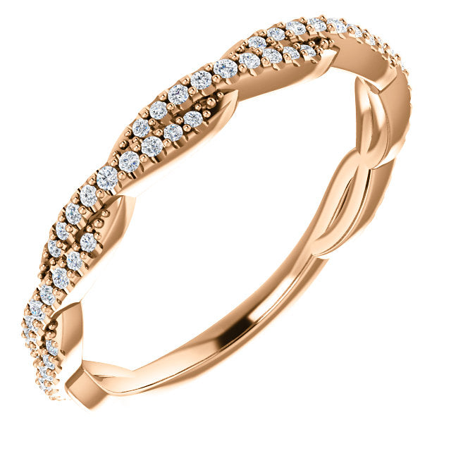 14K Gold 1/4 CTW Twisted Natural Diamond Band