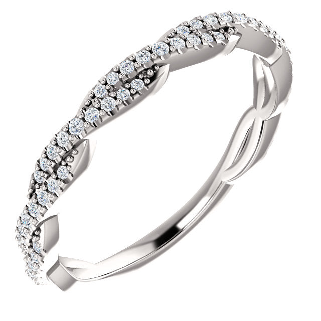 14K Gold 1/4 CTW Twisted Natural Diamond Band