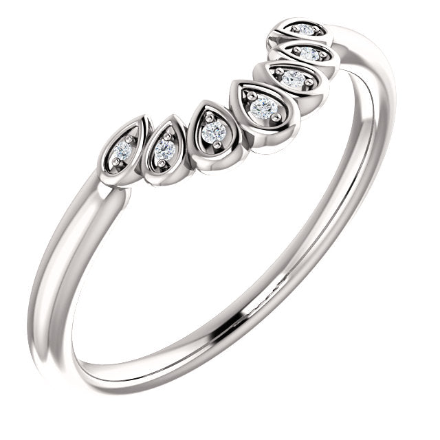 14K Gold 1/4 ct Natural Diamonds Vintage Inspired Contoured Band