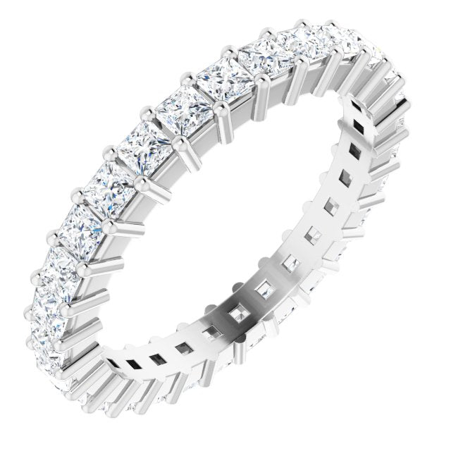 14K Gold 2 mm Princess Cut Diamond Eternity Band- Made to Order