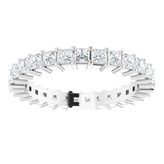 14K Gold 2 mm Princess Cut Diamond Eternity Band- Made to Order