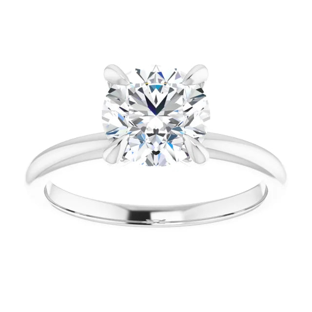 1.50 Carat Round Moissanite 14k White Solitaire Engagement Color D-E-F , Cut Heart and Arrow