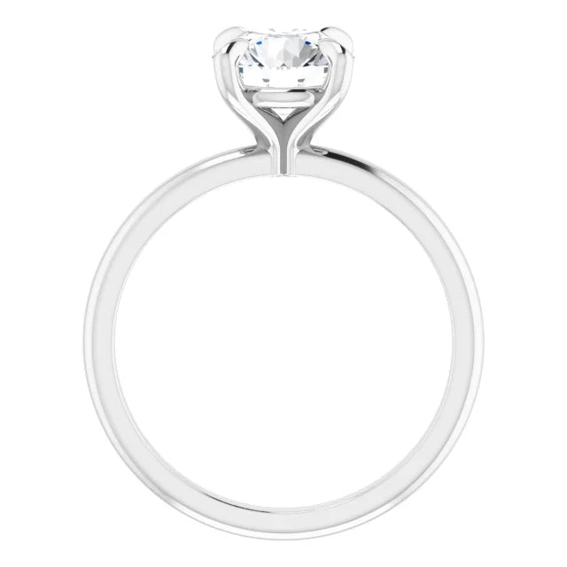1.50 Carat Round Moissanite 14k White Solitaire Engagement Color D-E-F , Cut Heart and Arrow