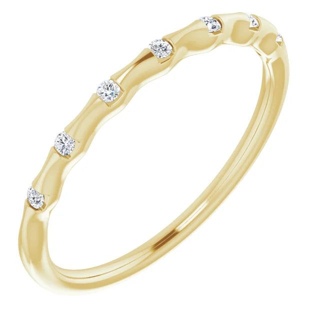 14K White Gold .06 CTW Natural Diamond Stackable Ring Wedding Band