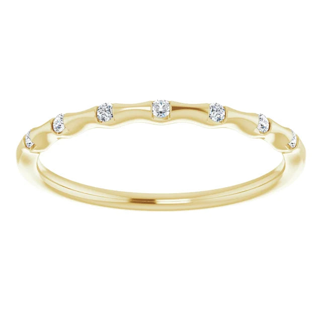 14K White Gold .06 CTW Natural Diamond Stackable Ring Wedding Band