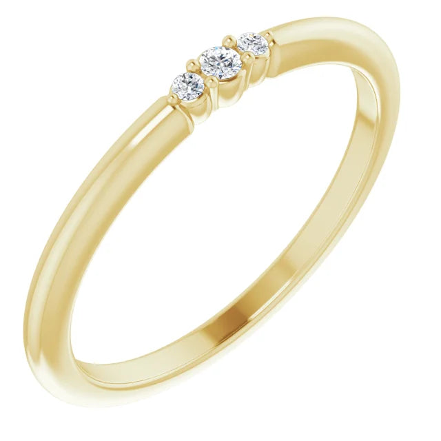 14K Yellow Gold .03 CTW Natural Diamond Wedding Band or Stackable Ring