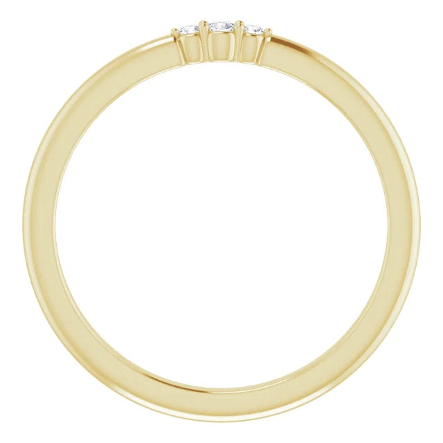 14K Yellow Gold .03 CTW Natural Diamond Wedding Band or Stackable Ring