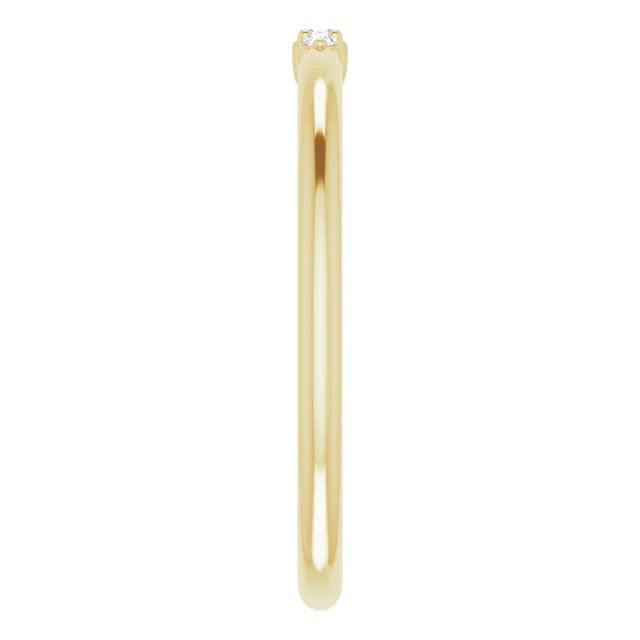 14K Yellow Gold .03 CTW Natural Diamond Wedding Band or Stackable Ring