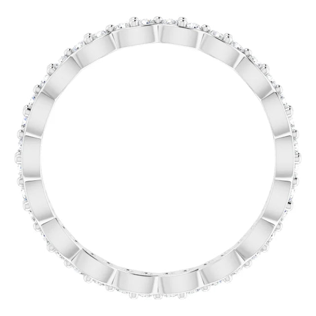 14K White 1/2 CTW Natural Diamond Eternity Band Size 7