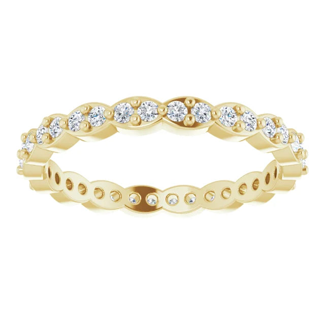 14K White 1/2 CTW Natural Diamond Eternity Band Size 7