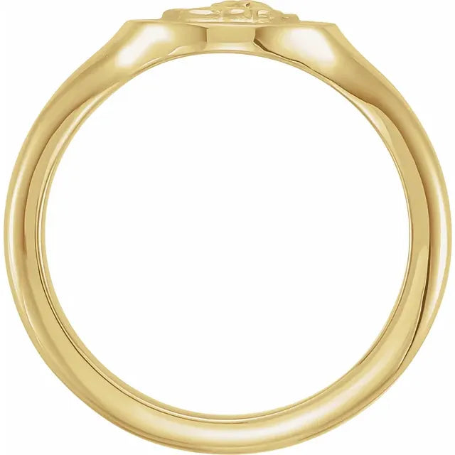 14K Yellow Cherub Angel Pinky Ring, Size 4