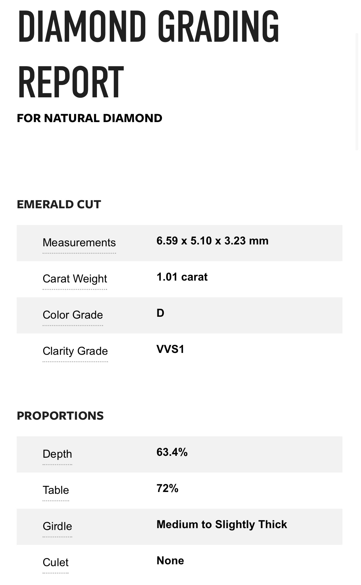 1.01 Carat Emerald Cut Diamond D , VVS1 , GIA CERTIFICATE 1156883594