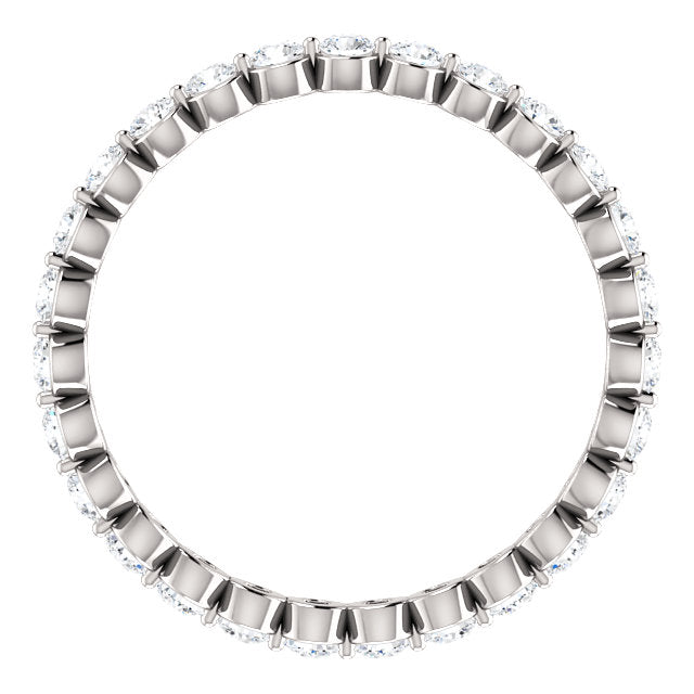 14K Gold 2 mm 3/4 Carat Natural Diamond Shared Prong Eternity Band, Ring Size 5-7