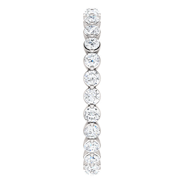 14K Gold 2 mm 3/4 Carat Natural Diamond Shared Prong Eternity Band, Ring Size 5-7