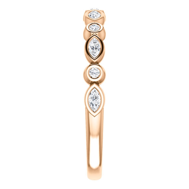 14K Gold 1/4 CTW Diamond Wedding or Stackable Ring