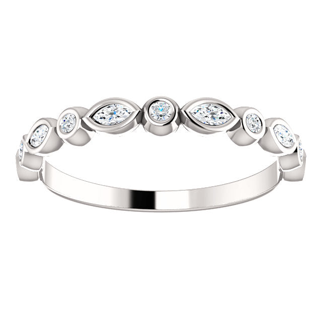 14K Gold 1/4 CTW Diamond Wedding or Stackable Ring