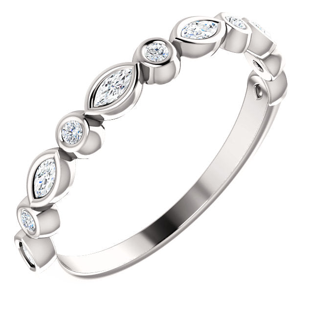14K Gold 1/4 CTW Diamond Wedding or Stackable Ring