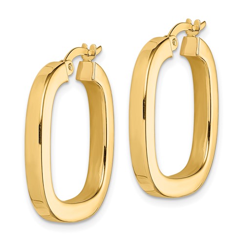 14k Yellow Gold Square Tube Hoop Earrings