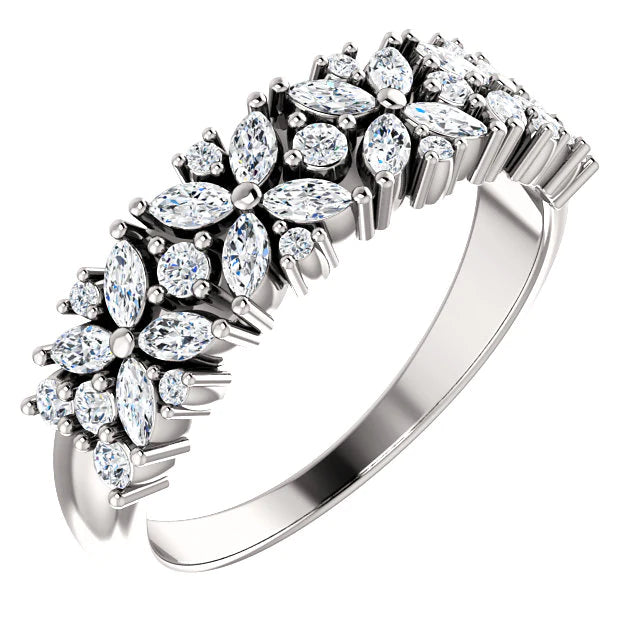 14k Gold 1/3 CTW Natural Diamond Ring with Negative Space, Ring size 7