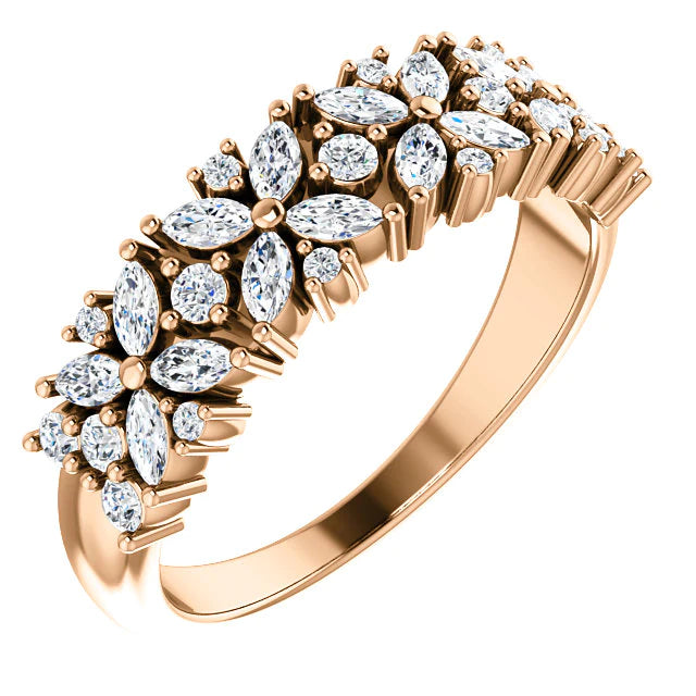14k Gold 1/3 CTW Natural Diamond Ring with Negative Space, Ring size 7
