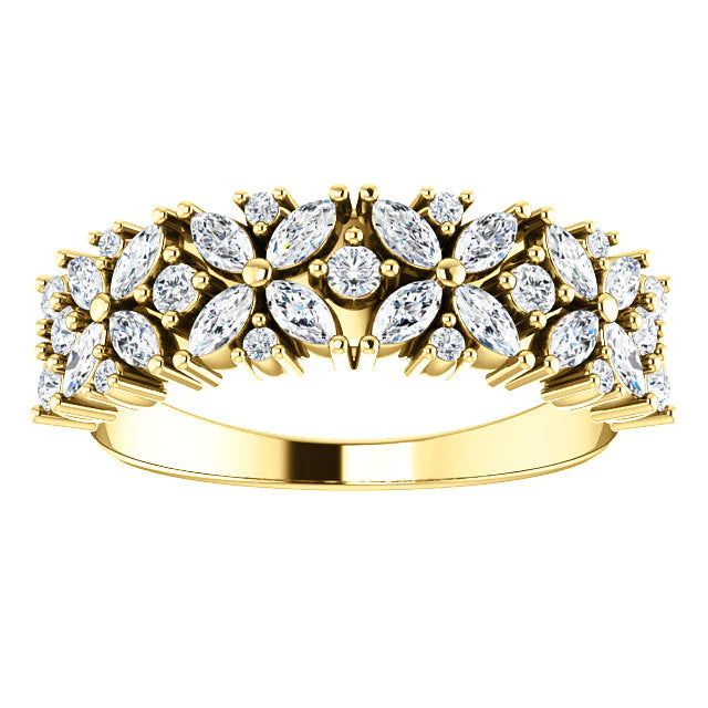 14k Gold 1/3 CTW Natural Diamond Ring with Negative Space, Ring size 7