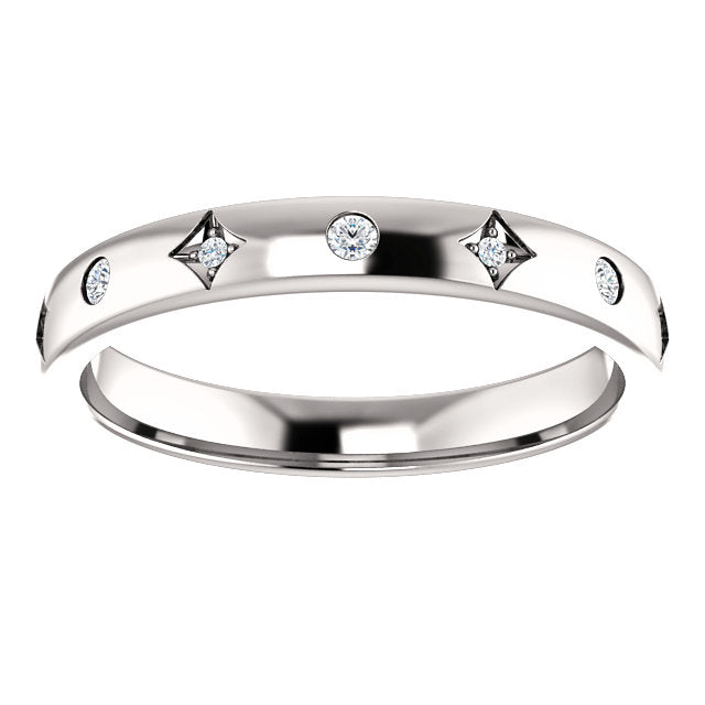 14k Gold Vintage Inspired 1/10 Natural Diamond Band