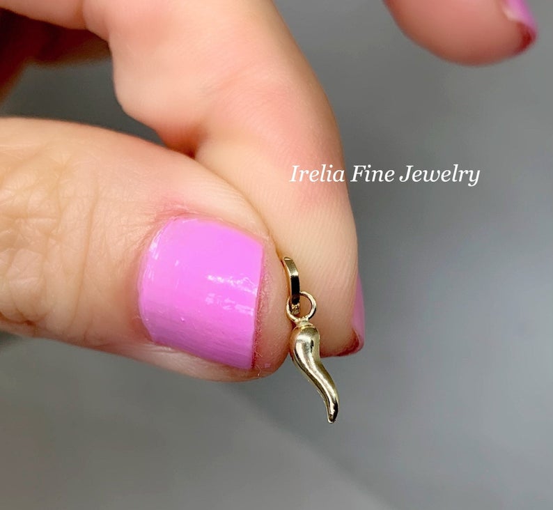 Tiny Italian Horn , 14k Gold Italian Horn , Italian Horn in San Diego