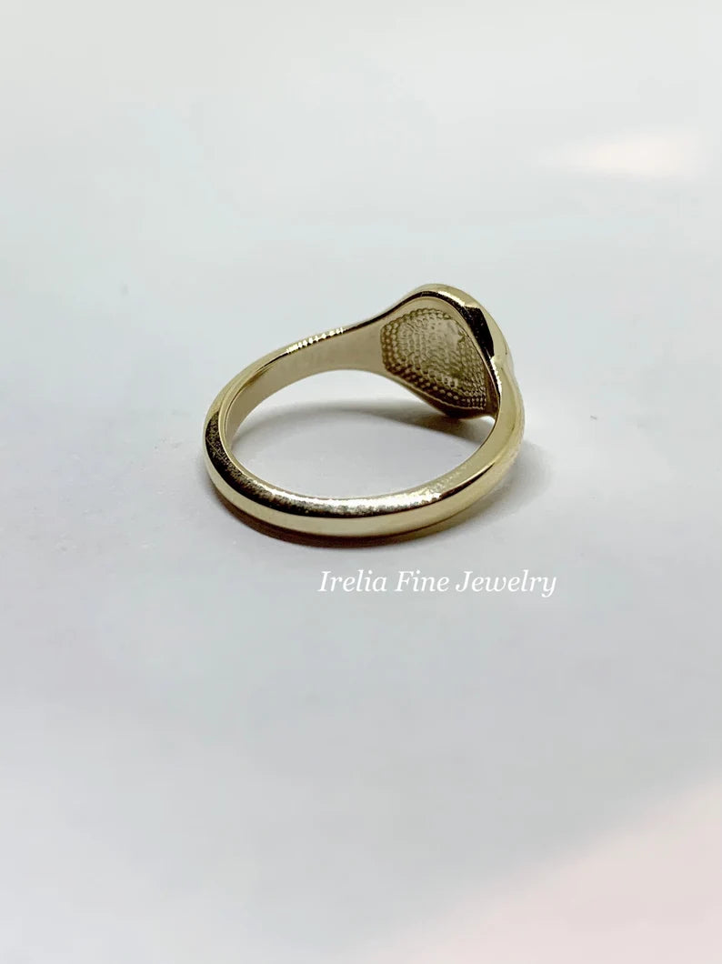 14K Yellow Cherub Angel Pinky Ring, Size 4