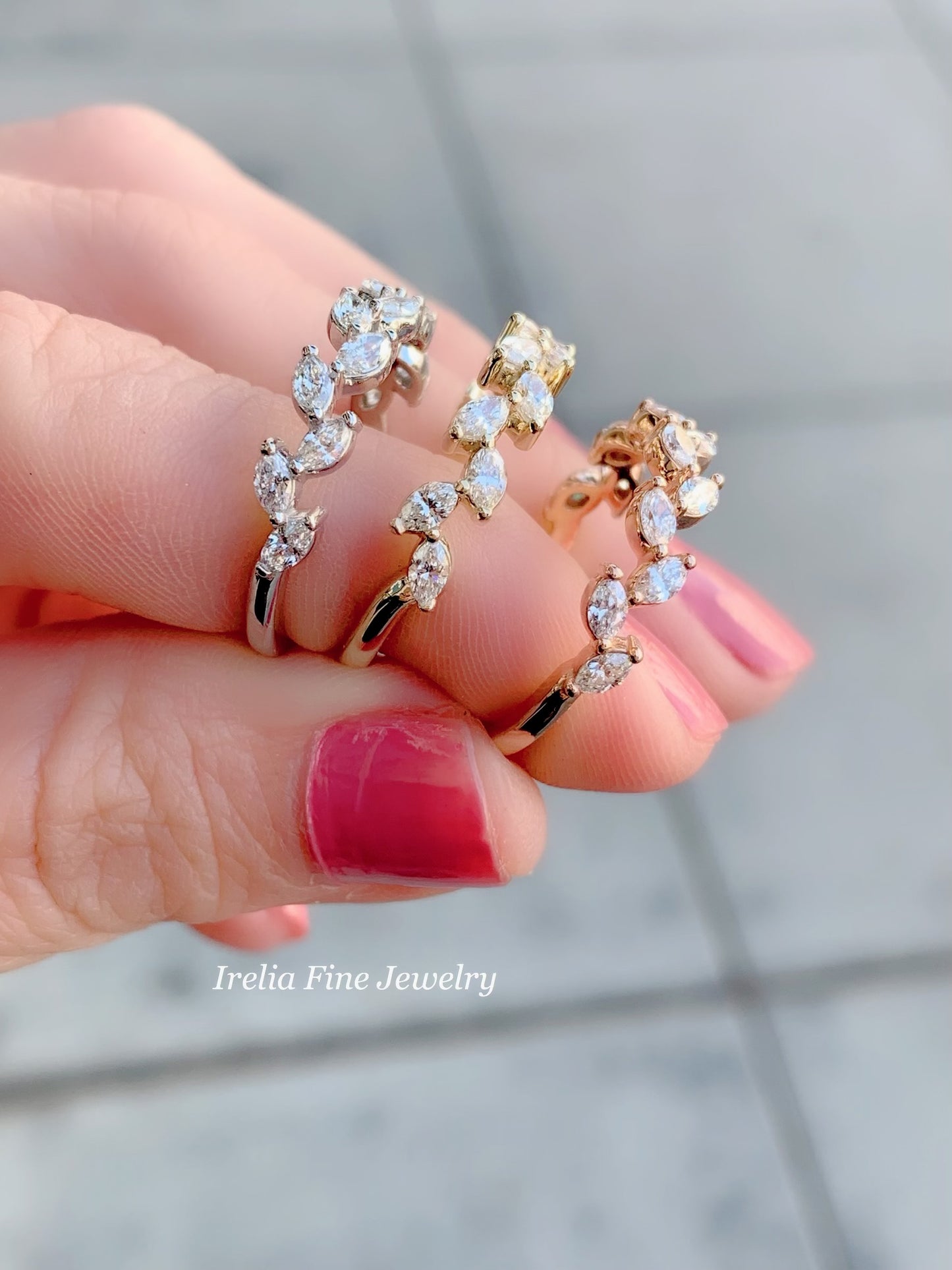 14K Gold 5/8 CTW Crown Leaf Diamond Anniversary Band or Stackable Ring