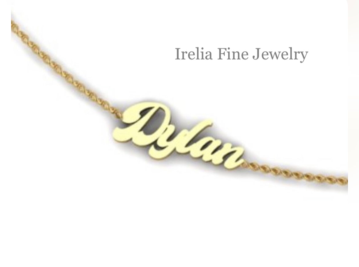 Custom Personalized Neck Wear : 14k Gold Double Name Necklace