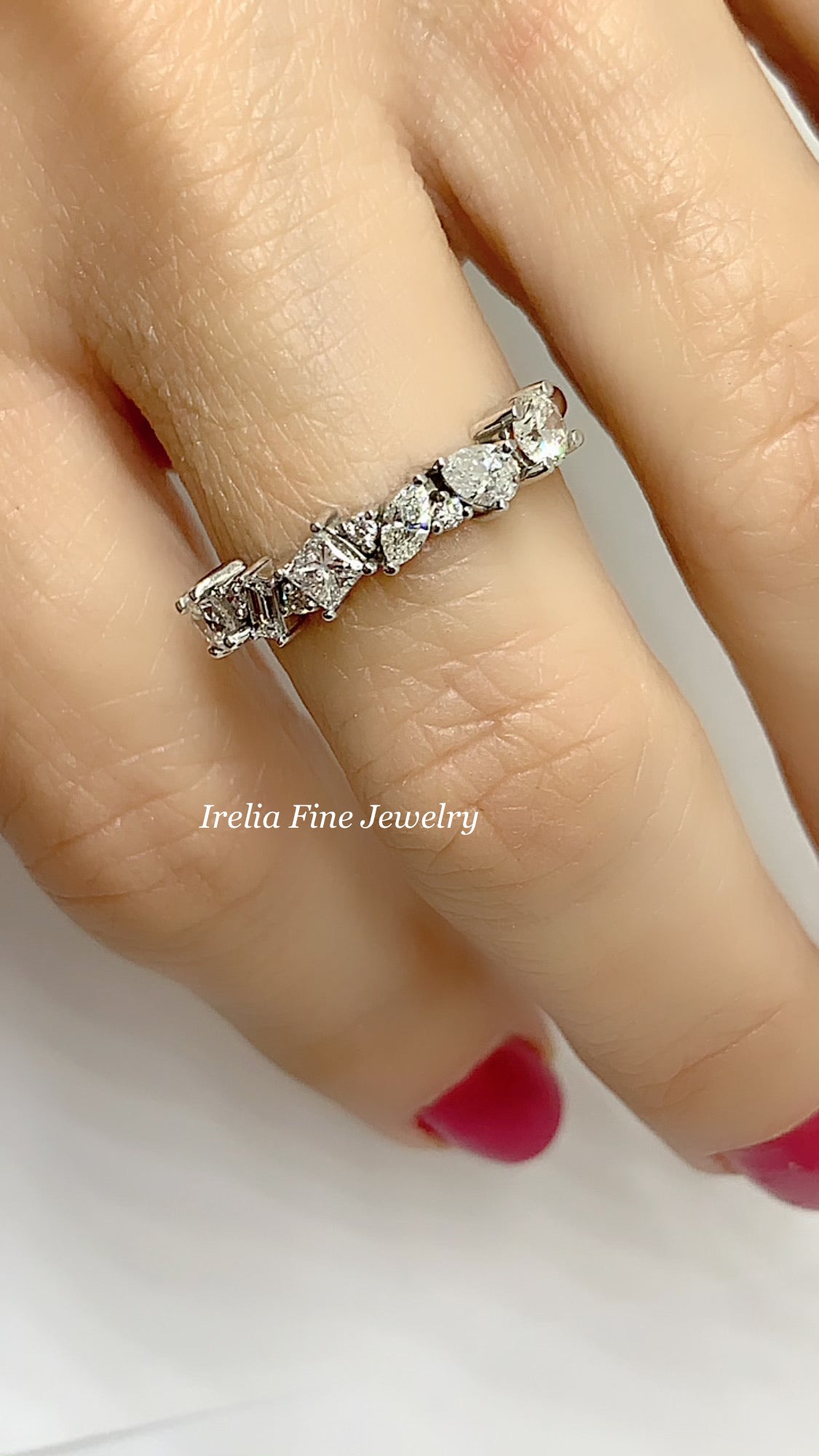 14K White 7/8 Carat Natural Diamond Band , Size 7